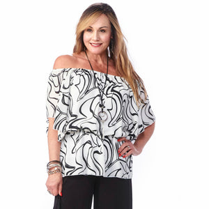 Chiffon Lined Peasant Top