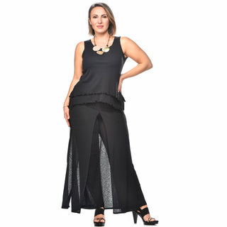 Gauze Layered Palazzo Pant