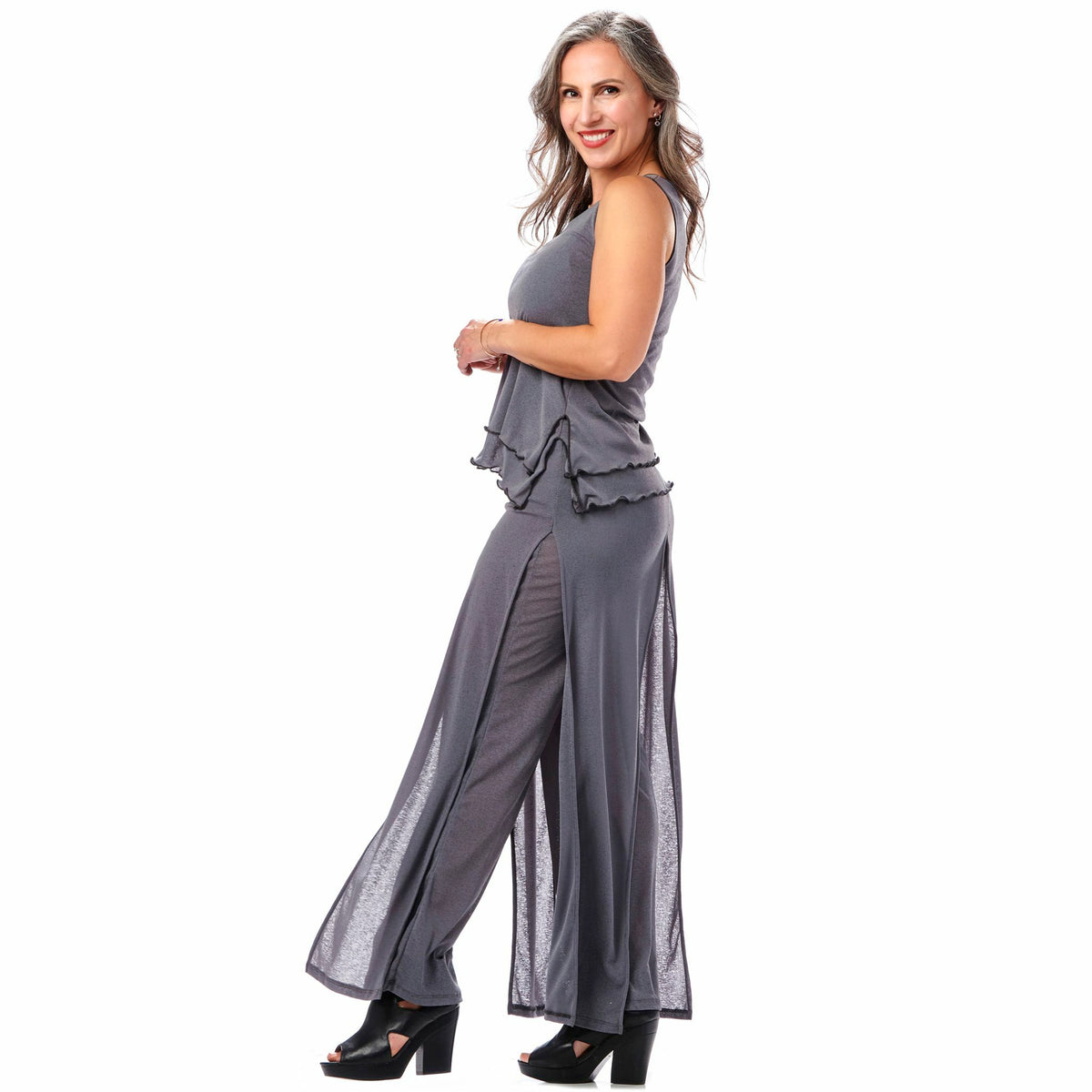 Gauze Layered Palazzo Pant