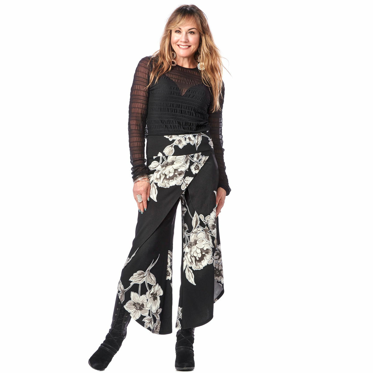 Dolphin-Hem Wrap Pant