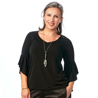 V-Neck Ruffle Sleeve Top