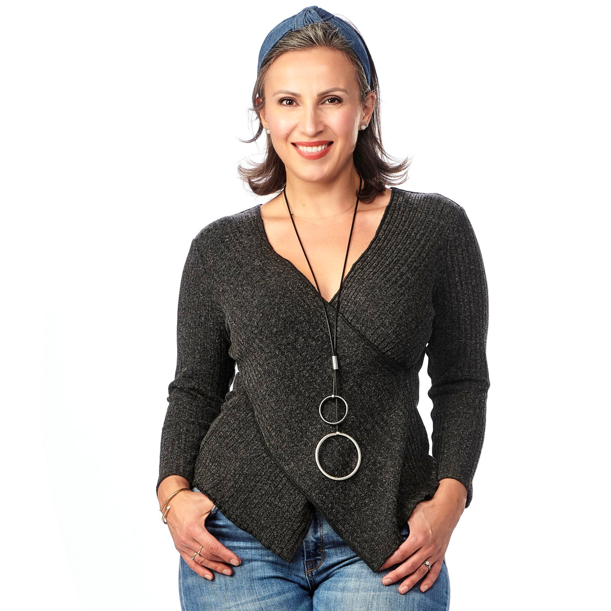 Ribbed Knit Cross Top