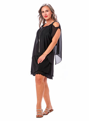 Gauze Short Pocketed Layered Dress