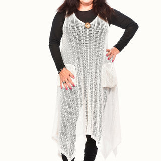 Pocketed Mesh Coverup w/Button