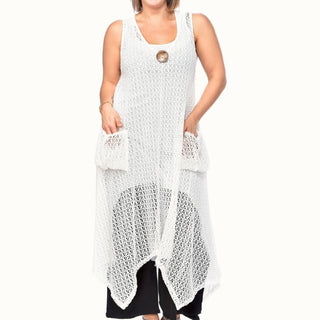 Pocketed Mesh Coverup w/Button