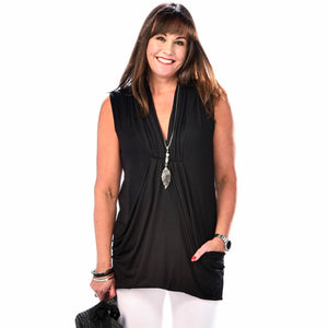 Draped Pocketed Top