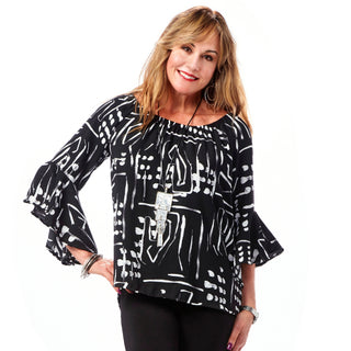 Boho Bell Sleeve Peasant Top