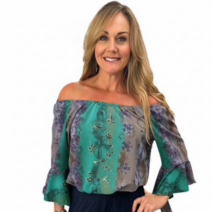 Boho Bell Sleeve Peasant Top