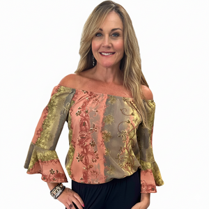 Boho Bell Sleeve Peasant Top