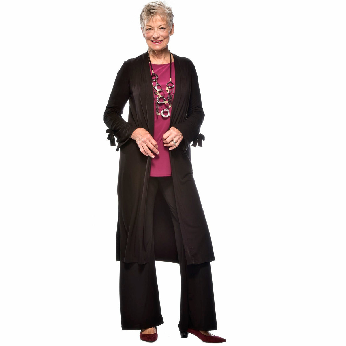 Bamboo Bow Sleeve Cardigan