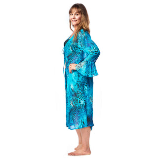 Ruffled Sleeve Kimono with Tie