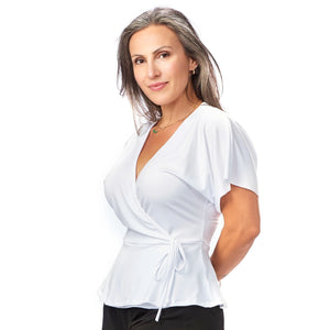 Cap-Sleeved Crossover Top