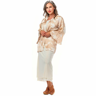 Satin Ruffled Sleeve Kimono