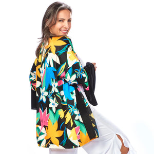Satin Ruffled Sleeve Kimono
