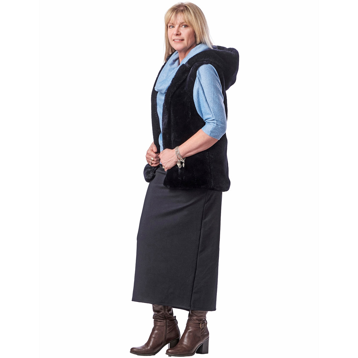 Faux Fur Hooded Vest